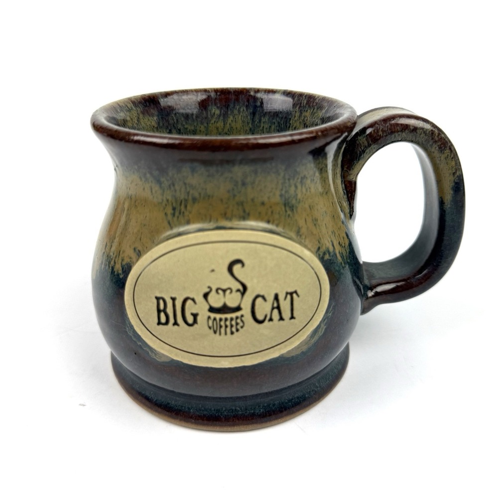 Sunset Hill Big‎ Cat Coffee Mug Stoneware Handcrafted USA Feline Kitty Brand New